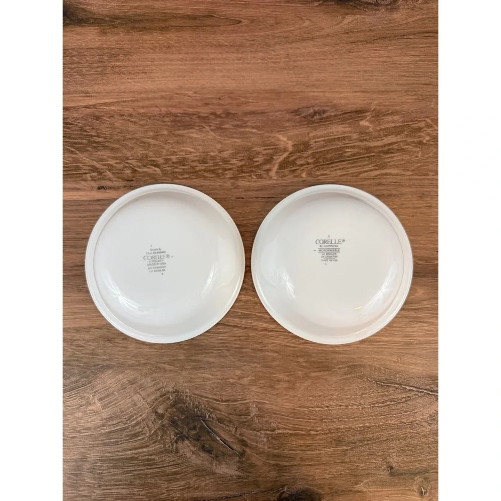 Vintage PAIR (2) White Corelle Vitrelle 5 1/4